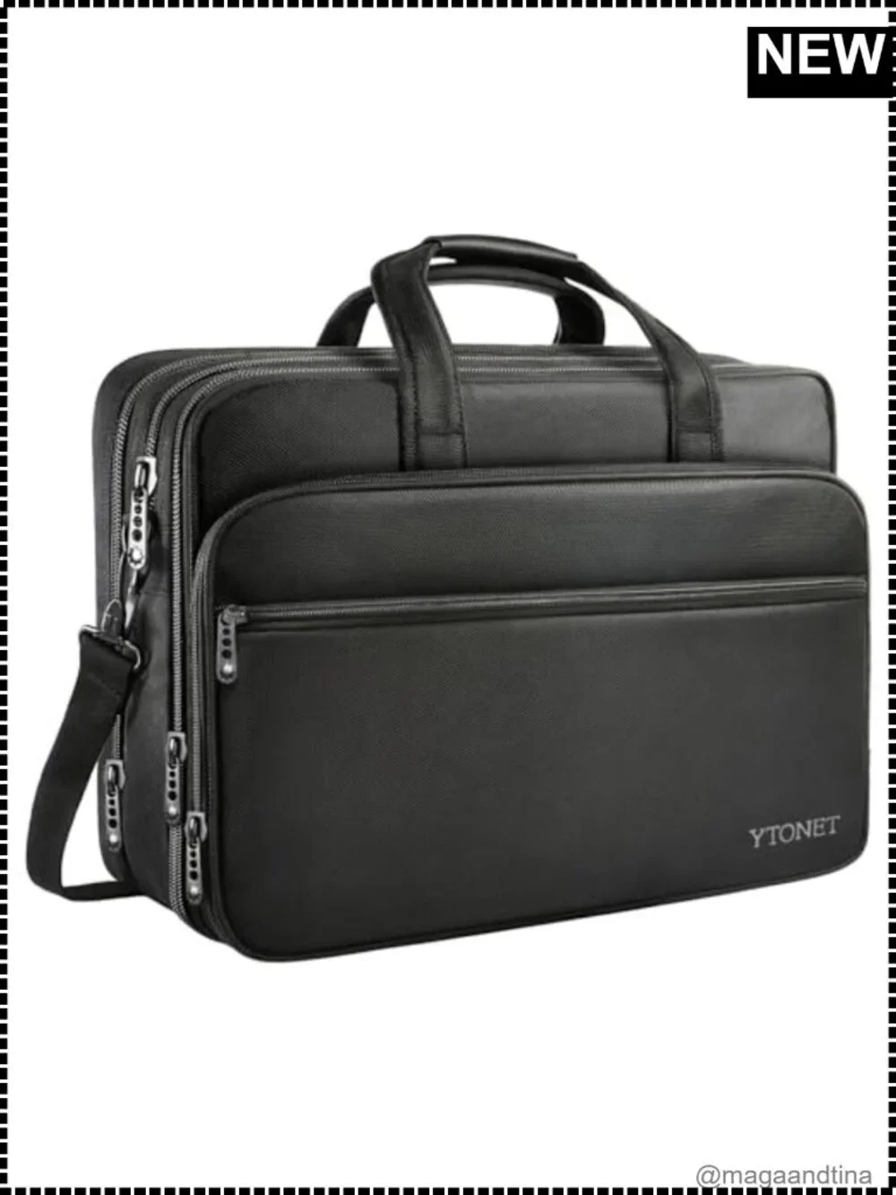 Expandable Laptop Briefcase Water Resistant Polyester 17 Inch